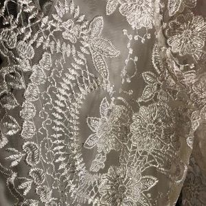 Ivory Embroidered Dress with Open Back